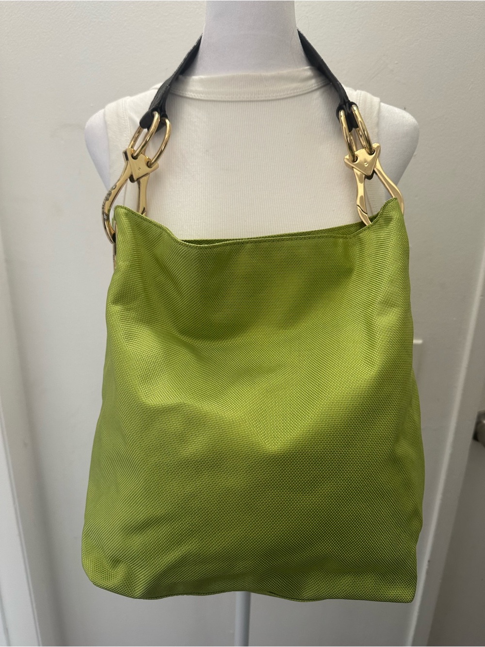 JPK Paris 75 Lime Green Nylon Bucket Bag